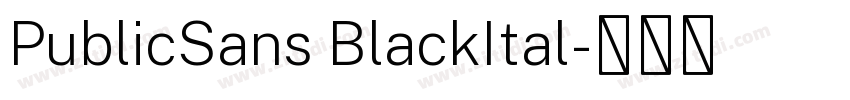 PublicSans BlackItal字体转换